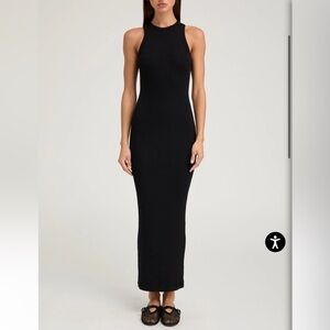 SPRWMN racerback maxi ribbed cotton dress black casuam small